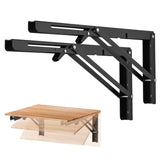 Ravinte folding shelf brackets in matte black provide sturdy support for shelves.