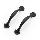 Ravinte 20-pack solid 3-inch rounded-foot arch cabinet handles in matte black for kitchen cabinets.