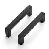 Ravinte 4-inch square cabinet handle in matte black for modern kitchen upgrade
