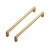 Ravinte 5-pack champagne bronze square cabinet pulls front view showing design
