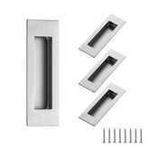 Ravinte brushed nickel sliding door handle set, full pack for modern closet doors.