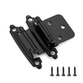 Ravinte half-inch overlay hinge in matte black for face-frame cabinets, durable and easy to install.