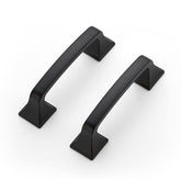 Ravinte matte black 3-inch arch pull front view for cabinet update