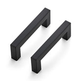 Ravinte matte black square cabinet handle on a kitchen drawer for easy grip