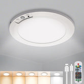 RAWNICE rechargeable motion sensor ceiling light with remote for easy control in any room.