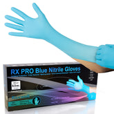 Raxwell disposable nitrile gloves extended cuff blue offer durable protection for dishwashing tasks.