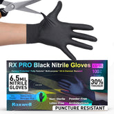 Raxwell heavy-duty nitrile gloves with textured palm for secure grip in wet conditions.