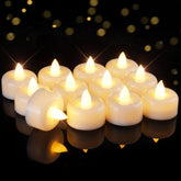 Raycare 50-pack battery tealights displayed for versatile wedding centerpieces and decor.