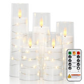 Raycare flameless candle with embedded star string for cozy ambience