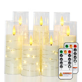 Raycare flameless candle with remote timer for easy daily control.