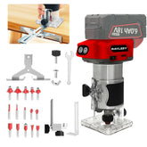 Rayleey cordless router base with LED light for precise work in dim spaces.