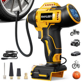 Rayleey tire inflator cordless compact design for easy on-the-go inflation.