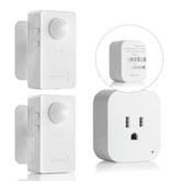 RAYZEEK wireless motion sensor outlet front view for hands-free lighting control.