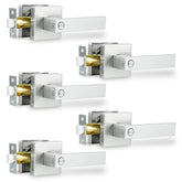 RAZCC privacy door handle set in satin nickel for bathrooms and bedrooms