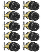 RAZCC privacy door knob round matte black for interior doors, stylish and secure.