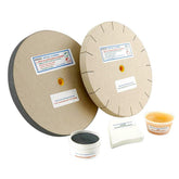 Razor Sharp Edgemaking System wheels mounted on a 6 inch bench grinder for precise sharpening