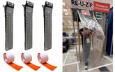 RE-U-ZIP self-closing magnetic entry strip front view for hands-free access