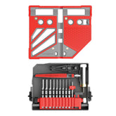 Real Avid Master Bench Block Pro-Kit top view showing non-marring block and punch storage.
