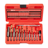 REBRA screw extractor kit in a compact case for quick bolt removal and repairs.