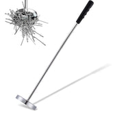 Rechabite magnetic sweeper extended-handle for easy reach and floor pickups.