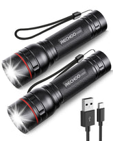 RECHOO G1000 flashlight with zoom beam for camping and emergencies.