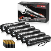 RECHOO LED flashlight six-pack with batteries for emergencies.