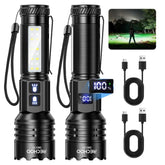 RECHOO rechargeable flashlight front view highlights high brightness for large spaces.