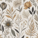 Redamancy neutral boho gray flower leaves wallpaper roll for stylish wall makeover.