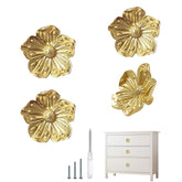 Redeam gold flower knob close-up highlights brass finish for elegant cabinetry