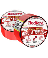 Redford Supply Co. foam pipe insulation tape close-up shows strong adhesive for weatherproof sealing