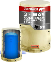 Redford Supply Co. Cold Snap round tank cover shields 28-inch tanks from sun and weather.