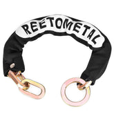 REETOMETAL heavy duty security chain securing motorcycles and bikes in a portable 2 ft length