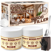 REHOUPTY epoxy wood putty kit bottle with resin and hardener for durable repairs.
