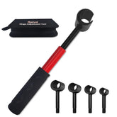 Reivd door hinge adjustment tool in hand for on-the-spot hinge fixes.