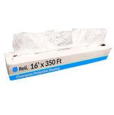 Reli overspray plastic sheeting in white protects large surfaces during painting projects