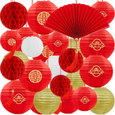 Renbuzhu red lanterns, 13-pack, ideal for festive Lunar New Year ambiance.
