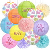 Renbuzhu valentines paper lanterns 8-inch designs illuminate romantic spaces with vibrant color