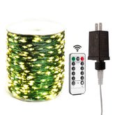 RESNICE green wire fairy lights 100ft for outdoor festive decoration.