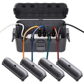 Restmo outdoor waterproof box with latches for secure outdoor connections.