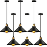 Retisee six-piece industrial pendant lights set enhances modern kitchen decor.