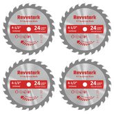 Revvstark 4-1/2 inch carbide-tooth blade for precise wood cuts with minimal fraying.