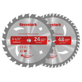 Revvstark 5-1/2-inch blade close-up with carbide teeth for precise cuts