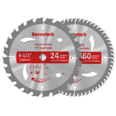 Revvstark 6-1/2-inch blade 24T for fast clean wood cuts