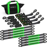 Rhino USA car hauler strap 4-pack secures vehicles during transport without damage