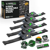 Rhino USA e-Track retractable ratchet strap for quick tensioning.