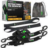 Rhino USA retractable ratchet straps 2-pack cover image shows ready-to-use cargo security