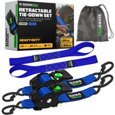 Rhino USA retractable ratchet strap with strap reel for quick, secure cargo tying.