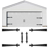 RHULKRUI magnetic hardware on steel door with four hinges and two handles for instant curb appeal