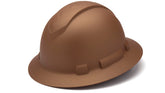 Ridgeline Pyramex full brim hard hat with matte copper-graphite pattern for durable head protection.