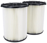 Ridgid VF4200 replacement 2-pack filter for 5-20 gal vacuums improves dust collection.